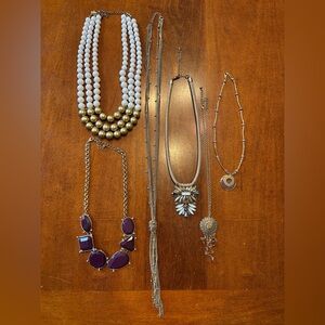 Bold & Gold Color Necklace Set Jewelry Lot